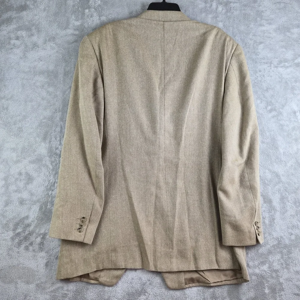 Ermenegildo Zegna Soft Blazer Jacket Mens 56R Beige Silk Wool Blend Switzerland